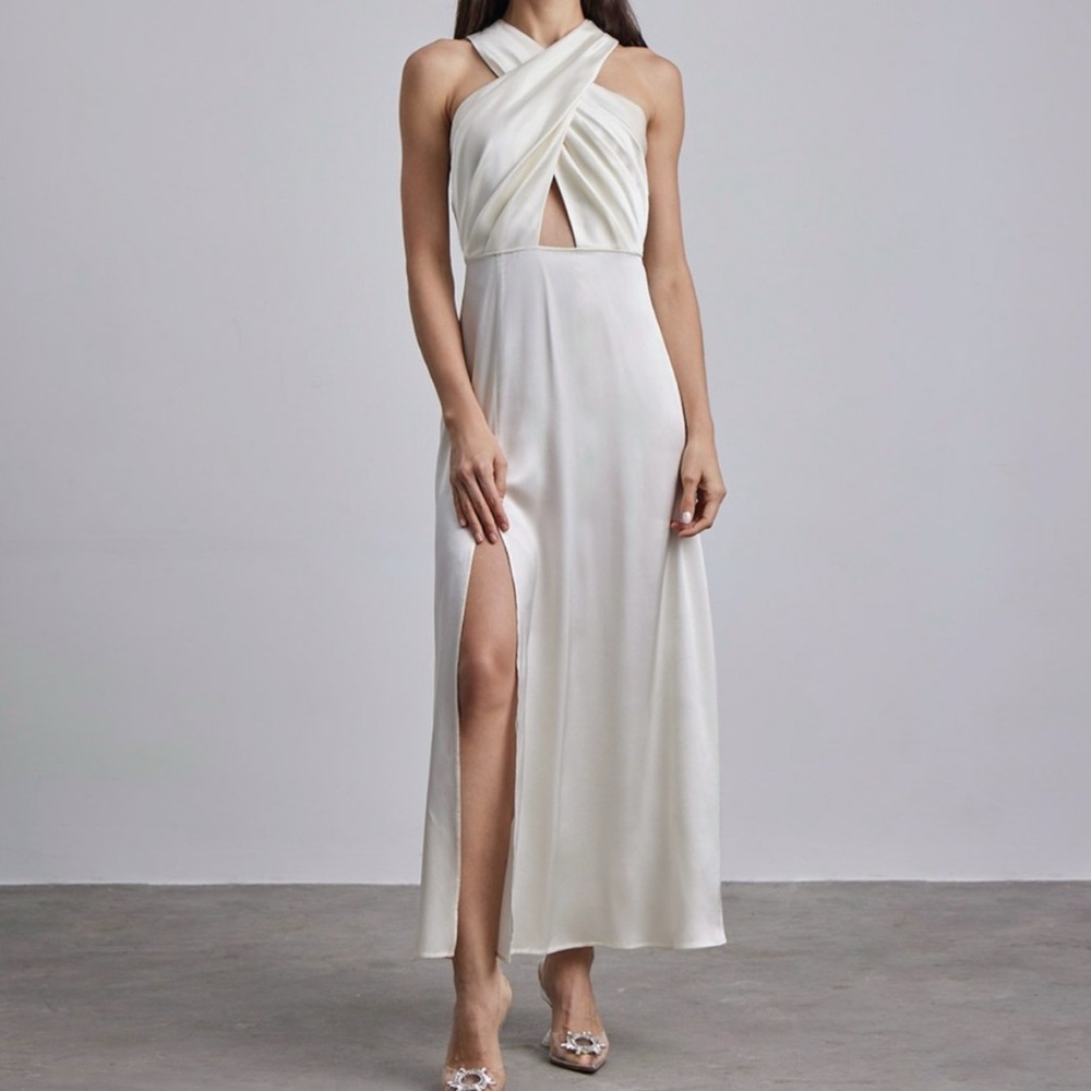 NWT Silk Maison Cleopatra #Silk Maxi Dress with Slit